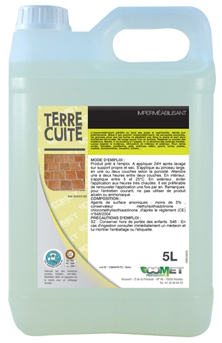 Nappe Bois Et Chiffon : Impermeabilisant terre cuite professionnel 5 L Nappe Bois Et Chiffon : Impermeabilisant terre cuite professionnel 5 L