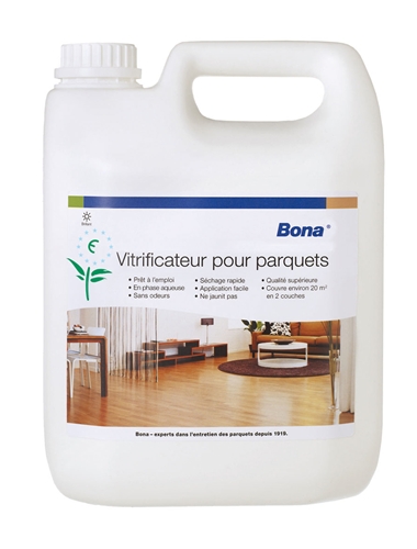 Nappe Bois Et Chiffon : Vitrificateur parquet Bona monocomposant mat 5 L Nappe Bois Et Chiffon : Vitrificateur parquet Bona monocomposant mat 5 L