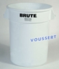 Conteneur Brute Rubbermaid rond 121 Litres blanc