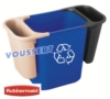 Corbeille tri selectif Rubbermaid 26,6 Litres Bleue