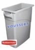 Poubelle tri selectif Slim Jim Rubbermaid 60 litres grise