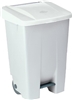 Poubelle cuisine mobile a pedale 80 L blanc