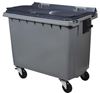 Conteneur à déchet 4 roues 660 Litres CV gris  prise frontale