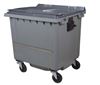 Conteneur a dechet 4 roues 1000 litres couvercle gris prise ventrale