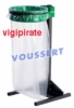 Collecteur dechet poteau 110 litres sur socle VERT