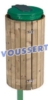 Poubelle exterieure COLLECTEUR BOIS vert sur Poteaux