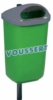 Corbeille XERIOS 50 L Rossignol vert/gris sur Poteau