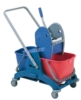 Chariot menage 2 bacs polypro bleu 2 X 25 Litres
