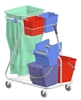 Chariot de ménage lavage Z Rilsan panier porte produit