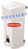 Collecteur poubelle Rubbermaid a pedale 87 litres blanche