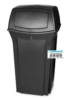 Poubelle conteneur Ranger Rubbermaid 132,5 litres Noir