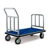 Chariot hotel etage long chrome tapis bleu