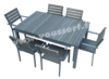Table de jardin teck composite rallonge 240 cm 4 chaises 2 fauteuils