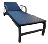 Bain de soleil resine tressee aluminium Kaiman chocolat avec tablette