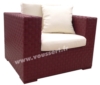 Fauteuil resine tressee Kaiman croco bordeaux