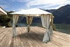 Tonnelle de jardin 3x3 m avec rideaux Atlas Constantinople ecru