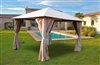 Tonnelle de jardin 3x3 m avec rideaux Atlas coloris Taupe