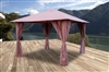 Tonnelle de jardin 3x3 m avec rideaux Atlas coloris Lie de vin
