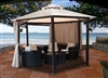 Tonnelle hexagonale kiosque de jardin diamètre 3,5 m aluminium