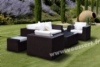 Salon de jardin resine tressee Kaiman croco chocolat