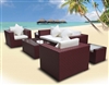 Salon de jardin resine tressee Kaiman croco bordeaux
