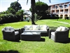 Salon de jardin resine tressee Mikonos fil rond prestige 5 places