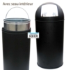 Poubelle trappe acier 40 litres noire
