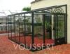 Serre adossée jardin d'hiver style véranda laquée marron euromural