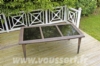 Table de jardin resine tresse aluminium et verre Lams 200 x 100 cm 