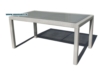 Table de jardin resine tressee beige plateau verre 160x90 Primaveira 
