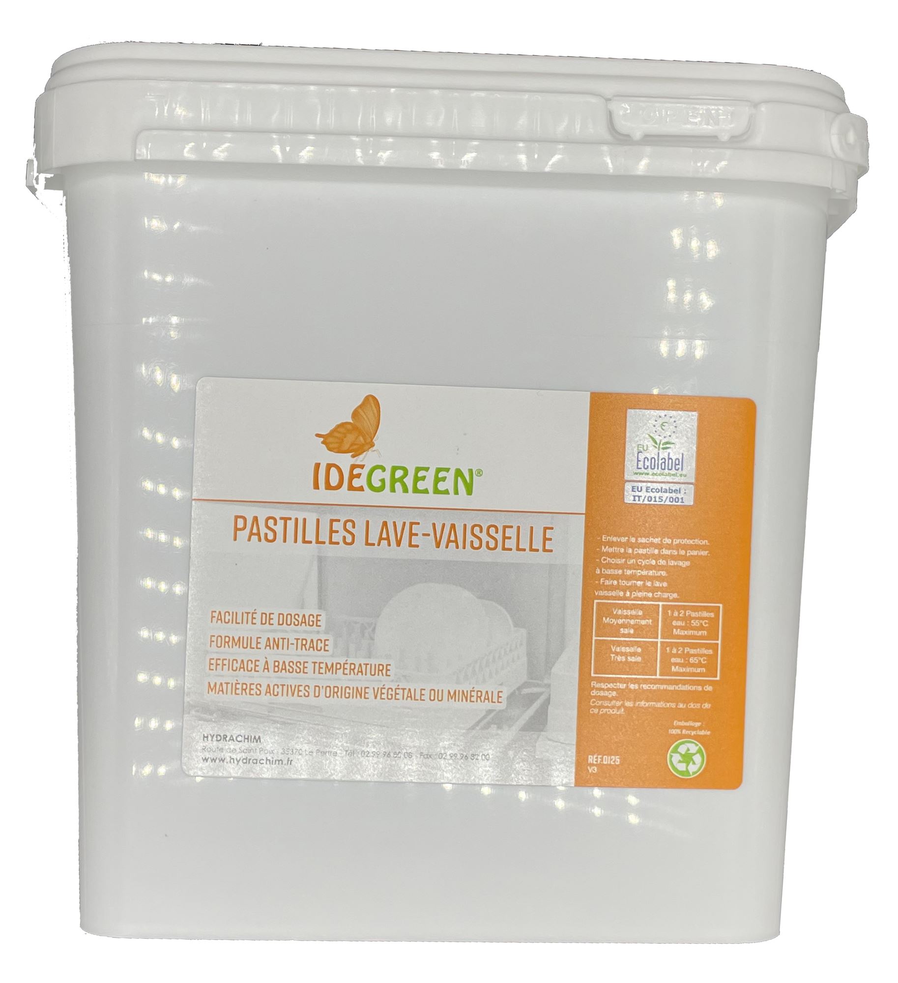 Pastille lave vaisselle ecologique Idegreen seau de 150 tablettes