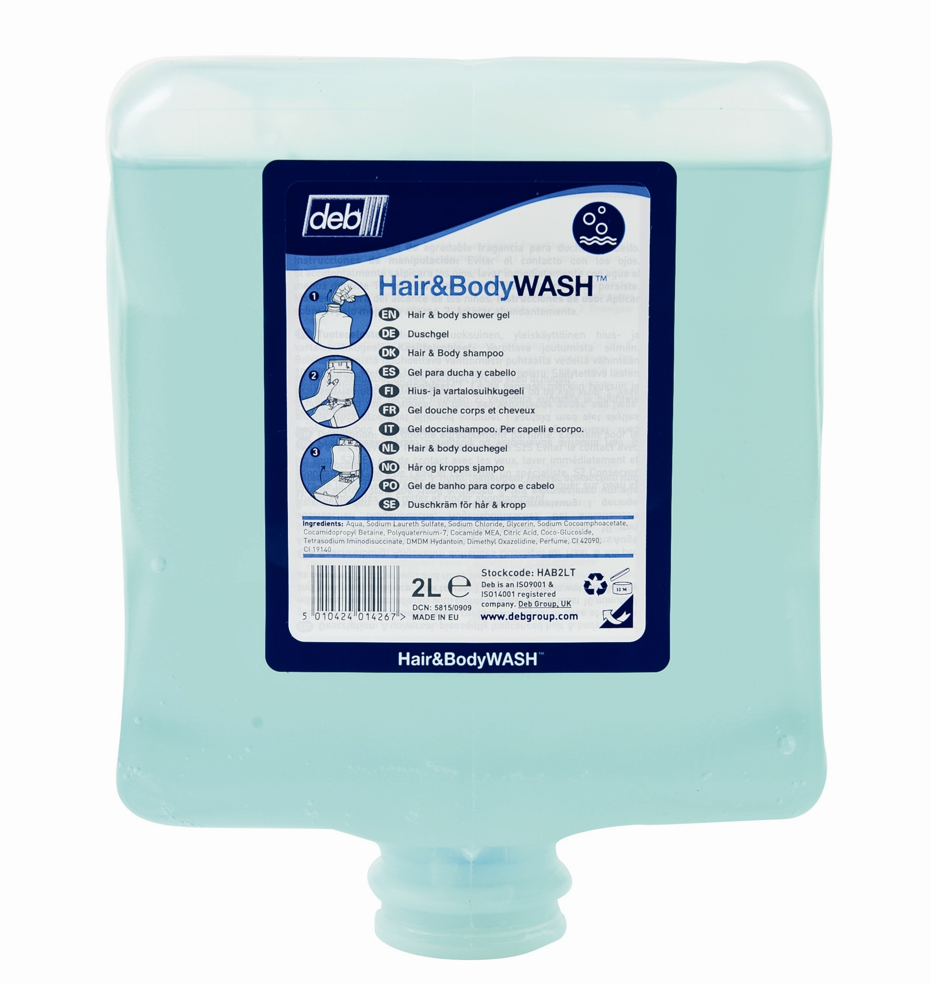 Gel douche corps et cheveux Deb Hair Body Wash Ecolabel