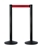 Acheter Barriere extensible colonne aluminium noir ruban rouge