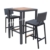 Acheter Mange debout resine tresse brun brossé plateau teck 71 x 71