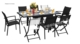 Acheter Table de jardin noire en aluminium plateau en verre 4/8 personnes