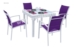Acheter Table de jardin blanche en aluminium plateau en verre 4/8 personnes