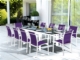 Acheter Fauteuil de jardin blanc en aluminium et assise parme en textilène