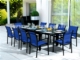 Acheter Fauteuil de jardin noir en aluminium et assise bleue en textilène