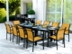 Acheter Fauteuil de jardin noir en aluminium et assise papaye en textilène