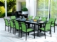 Acheter Fauteuil de jardin noir en aluminium et assise vert anis en textilène