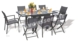 Acheter Table de jardin grise en aluminium plateau en verre 4/8 personnes