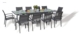 Acheter Table de jardin grise en aluminium plateau en verre 6/10 personnes