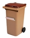 Acheter Conteneur à déchets 240 litres beige marron barre ventrale
