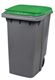 Acheter Conteneur à déchets 2 roues 340 litres couvercle vert prise frontale