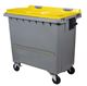 Acheter Conteneur à déchets 770 litres 4 roues CV jaune barre ventrale