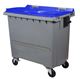 Acheter Conteneur à déchets 770 litres 4 roues CV bleu barre ventrale