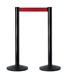 Acheter Barriere extensible colonne aluminium noir ruban rouge