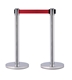 Acheter Barriere extensible colonne inox ruban rouge