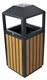Acheter Poubelle extérieure bois et acier carré 50 litres avec serrure