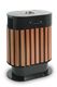 Acheter Poubelle extérieure bois et acier oblongue avec serrure 2 x 75 litres